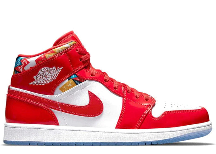 Air Jordan 1 Mid Barcelona Sweater Red Patent